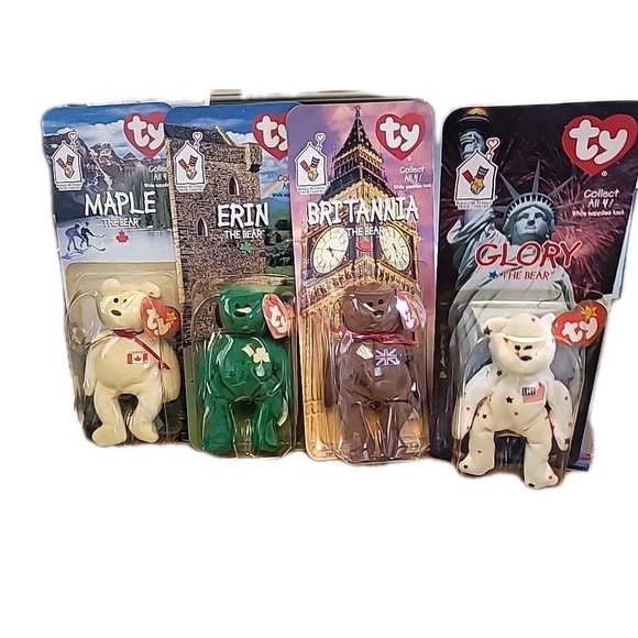 Ty Other - Full Set of 4 International McDonald's Teenie Beanie Babies from 1999 Sealed